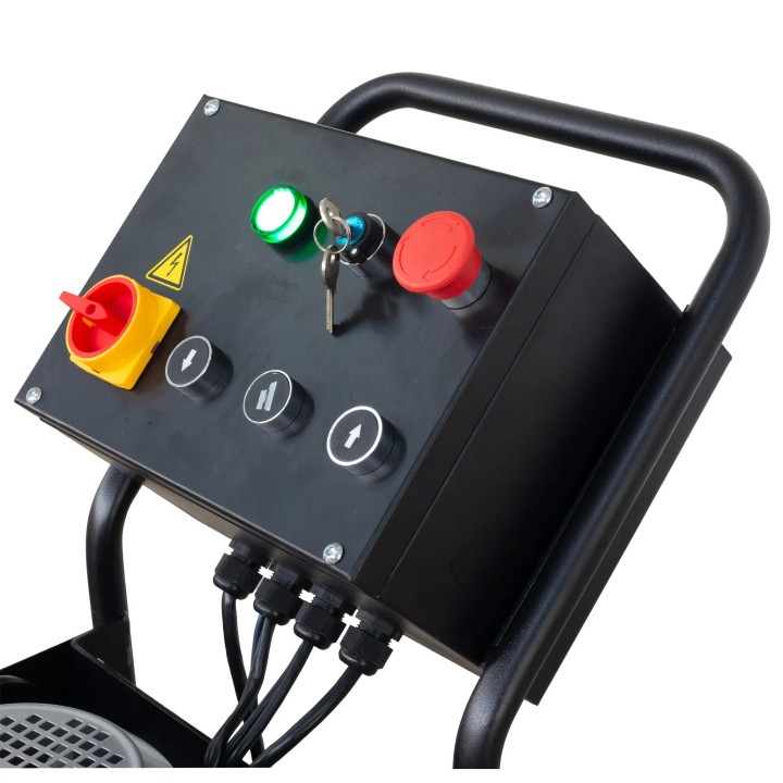 Pont élévateur à ciseaux portable, 3,5 t, 230 V avec déverrouillage électrique et kit de mobilité