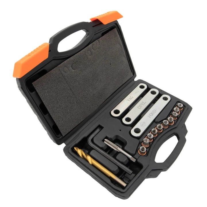 COFFRET DE REPARATION DE FILETAGE D ETRIER DE FREIN VAG, Opel et Ford