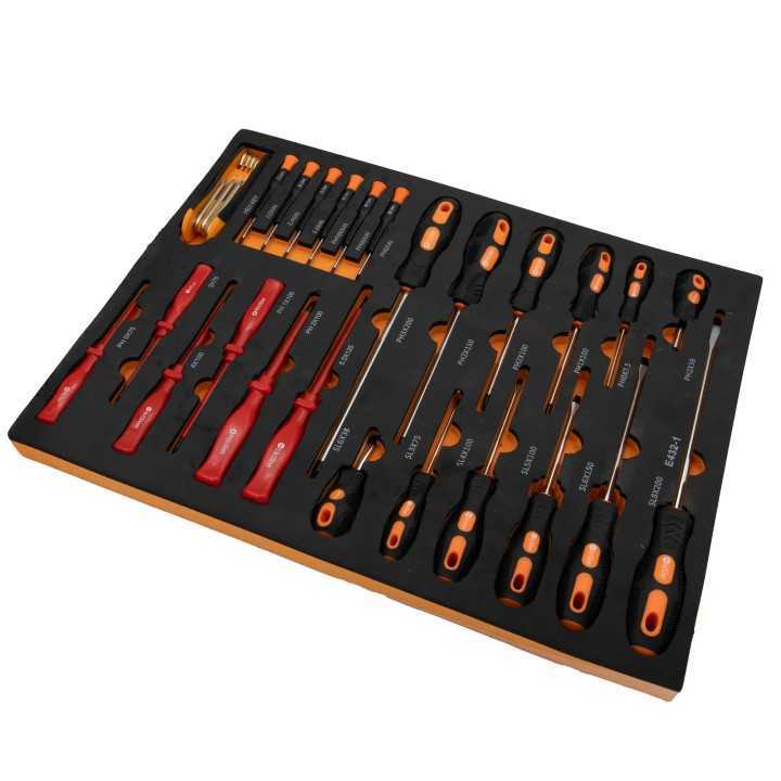 Servante d ateliers mobiles, avec 245 pièces avec outils